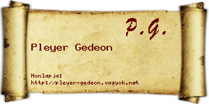 Pleyer Gedeon névjegykártya